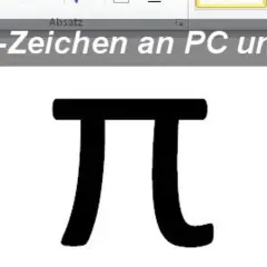 Das Pi-Zeichen, ein Symbol der Mathematik, wird hier groß und schwarz auf weißem Grund dargestellt. Es ist das berühmte pi Zeichen.