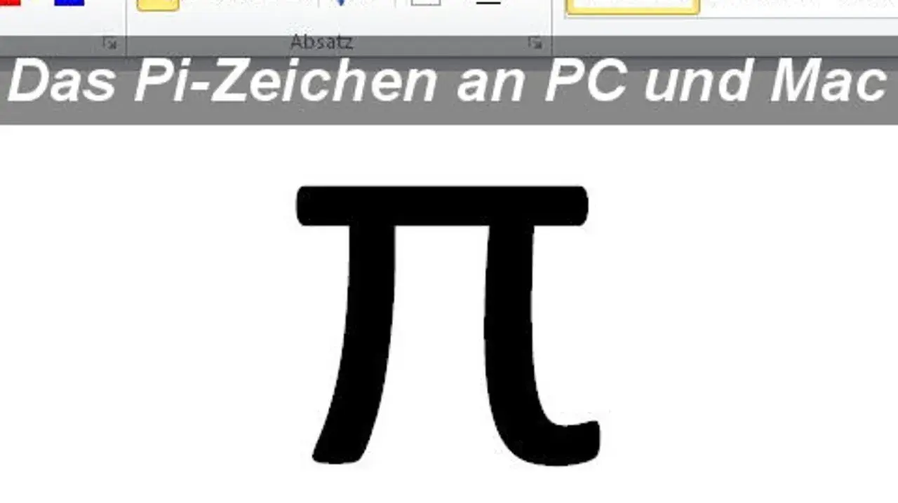 Das Pi-Zeichen, ein Symbol der Mathematik, wird hier groß und schwarz auf weißem Grund dargestellt. Es ist das berühmte pi Zeichen.